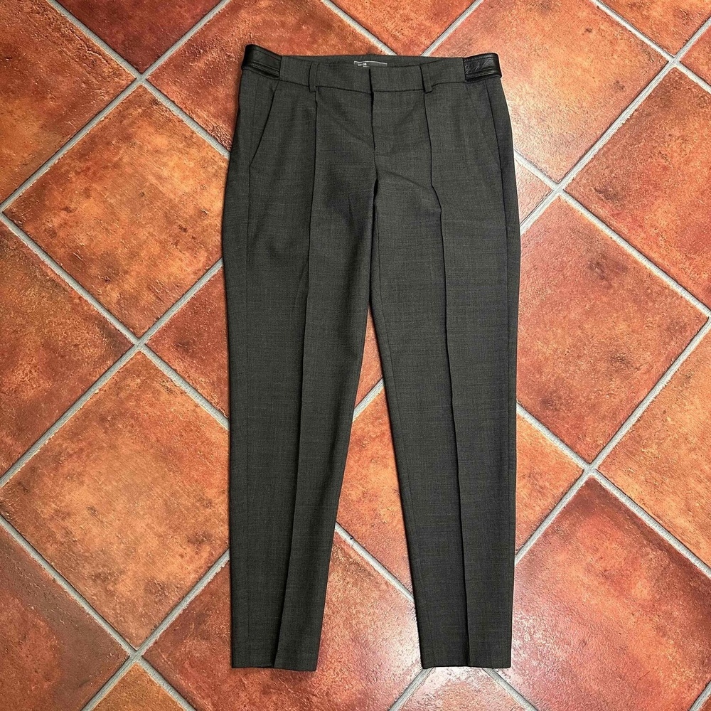 Vince Wool and Lamb Leather Pleated Trousers Size 2